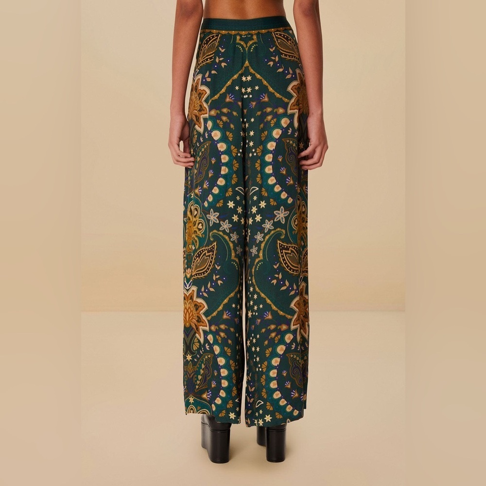 Farm Rio: Black Jaipur Lenzing Viscose Flare Pants - Picture 3 of 13